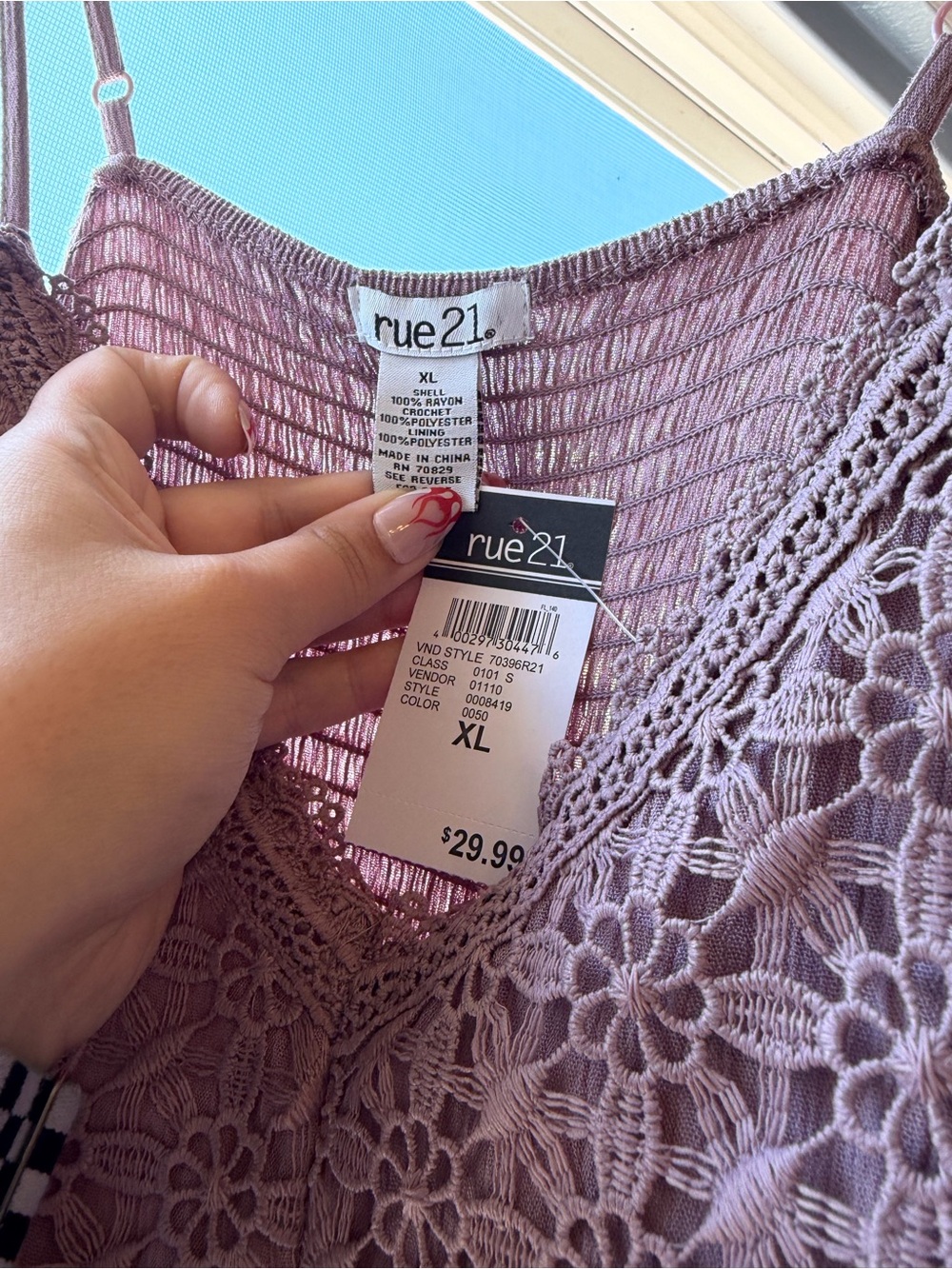 Rue21 Plum Lace-Trim High-Low Maxi Dress - Picture 3 of 4